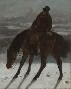 Gustave Courbet Hunter on Horseback painting